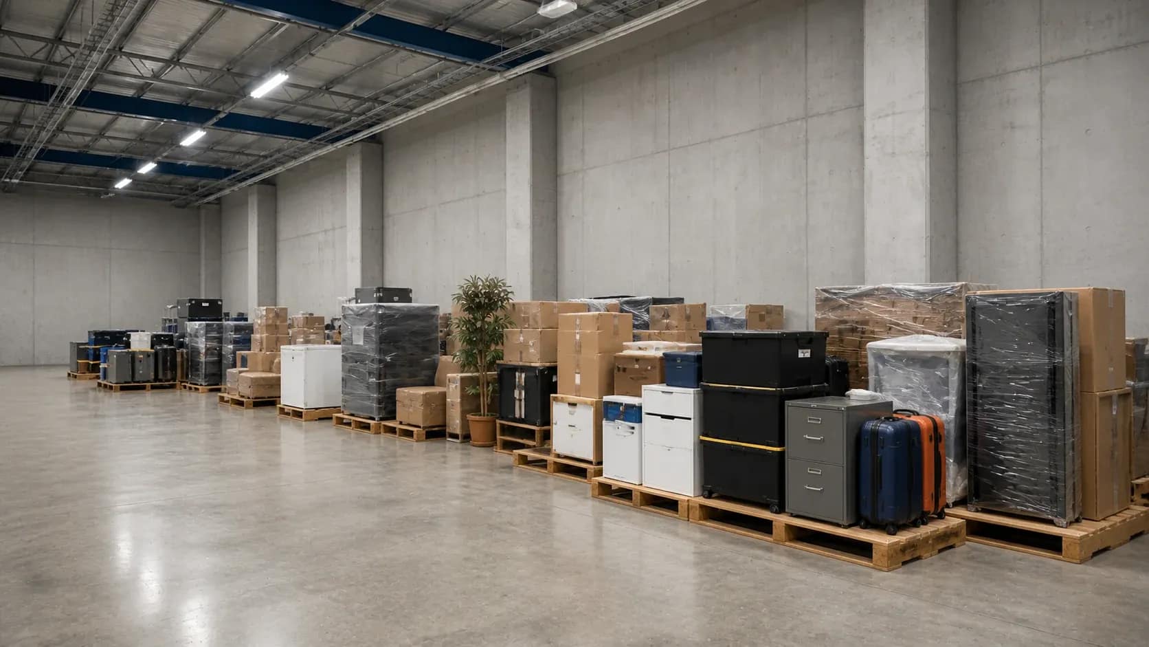 Organised storage of large cargo in FREE SPACE